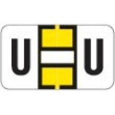 0200-U | Yellow U Labels Jeter 0200 Series Size: 15/16H x 1-5/8W, Laminated, 500/Box