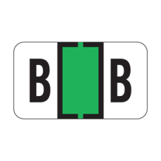 TRAM-B | Green/Bk B Labels Traco Series Size: 15/16H x 1-5/8W, Laminated, 500/Box