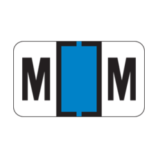 TRAM-M | Lt Blue/Bk M Labels Traco Series Size: 15/16H x 1-5/8W, Laminated, 500/Box