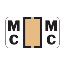 TRAM-MC | Tan/Bk Mc Labels Traco Series Size: 15/16H x 1-5/8W, Laminated, 500/Box