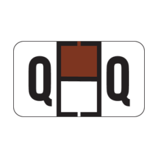 TRAM-Q | Brown/Bk Q Labels Traco Series Size: 15/16H x 1-5/8W, Laminated, 500/Box