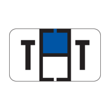 TRAM-T | Dk Blue/Bk T Labels Traco Series Size: 15/16H x 1-5/8W, Laminated, 500/Box