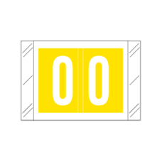 11000-0 | Yellow #0 Labels Tabbies 11000 Col'R'Tab Size 1H x 1-1/2W Laminated 500/Box