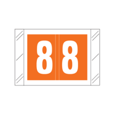 11008-8 | Orange #8 Labels Tabbies 11000 Col'R'Tab Size 1H x 1-1/2W Laminated 500/Box