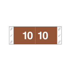 118510 | Brown #10 Labels Tabbies Col'R'Tab Size 1/2H x 1-1/2W Laminated  500/Box