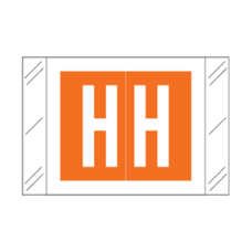 12008-H | Orange H Labels  Tabbies 12000 Series Size: 1 H X 1-1/2W, Laminated, 500/Box