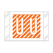 12021-U | Orange U Labels  Tabbies 12000 Series Size: 1 H X 1-1/2W, Laminated, 500/Box