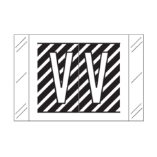 12022-V | Black V Labels  Tabbies 12000 Series Size: 1 H X 1-1/2W, Laminated, 500/Box