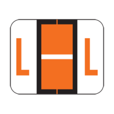 1283-L | Dk. Orange L Labels Tab Products 1283 Series Size 1H x 1-1/4W, 500/box