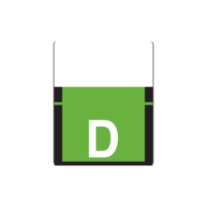 1307-D | Lt. Green D Labels Tab Products 1307 Series Top Tab, Size 3/4H x 1W, 500/box