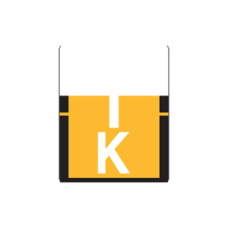 1307-K | Lt. Orange K Labels Tab Products 1307 Series Top Tab, Size 3/4H x 1W, 500/box