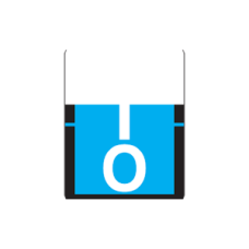 1307-O | Lt. Blue O Labels Tab Products 1307 Series Top Tab, Size 3/4H x 1W, 500/box