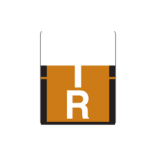 1307-R | Brown R Labels Tab Products 1307 Series Top Tab, Size 3/4H x 1W, 500/box