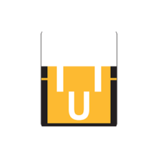 1307-U | Lt. Orange U Labels Tab Products 1307 Series Top Tab, Size 3/4H x 1W, 500/box