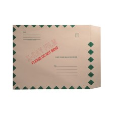 17777 | 11 pt. X-ray Mailers Green Border, Self Sealing, Side Loading, 15 x 18, 50/bx, Green Border