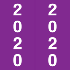 20-AFM178 | Purple 20 IFC Year Labels Size 1-7/8H x 1-7/8W Laminated 500/Box
