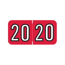 20-BA34 | Red/Black 2020 Barkley Year Labels  Size 3/4H x 1-1/2W Laminated 500/Box