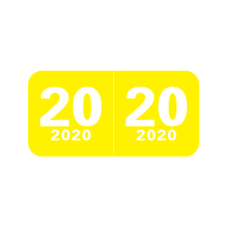 20-CTYM | Yellow 20 Barkley Year Labels CTYM Size 3/4W x 1-1/2H Laminated 500/Box
