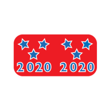 20-GBAY | Red, White and Blue 2020 Labels Patriot Size 3/4H x 1-1/2W Laminated 500/Box