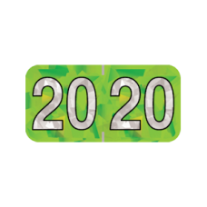 20-HLYM | 2020 Lime Holographic Year Labels Size 3/4H x 1-1/2W Laminated 500/Box