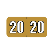 20-POSC | Gold on Black 20 POS Year Labels Size 3/4H x 1-1/2W Laminated 500/Box