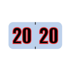 20-POSK | Silver/Black/Red 20 POS Year Labels Size 3/4H x 1-1/2W Vinyl 500/Box