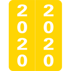 20-SM2 | Yellow 20 Smead Year Labels X-Ray Size 2H x 1-1/2W Laminated 500/Box