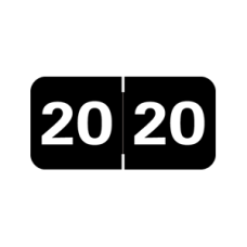 20-TB34 | Black 20 Tabbies Year Labels 70200 Size 3/4H x 1-1/2W Laminated 500/Box