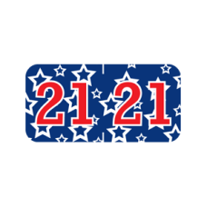21-GBAY | Red, White and Blue 2021 Labels Patriot Size 3/4H x 1-1/2W Laminated 500/Box