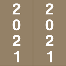 21-IM178 | Grey 21 IFC Year Labels CL7100 Size 1-7/8H x 1-7/8W Laminated 500/Box