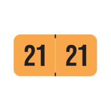 21-PMAO | Fluorescent Orange 21 PMA Year Labels Size 3/4H x 1-1/2W Laminated 500/Box