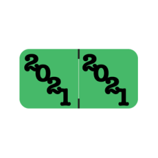 21-POSM | Green - Black 21 POS Year Labels 411 07M Size 3/4H x 1-1/2W Laminated 500/Box