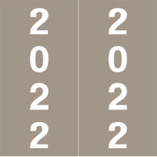 22-AFM178 | Grey 22 IFC Year Labels Size 1-7/8H x 1-7/8W Laminated 500/Box