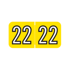 22-BA34 | Yellow/Black 2022 Barkley Year Labels  Size 3/4H x 1-1/2W Laminated 500/Box