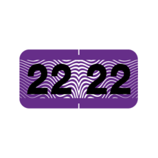 22-CF34 | Purple - Black 2022 Control-O-Fax Year Labels Size 3/4 x 1-1/2 Laminated 500/Box