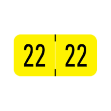 22-DG34 | FL. Yellow Digi Color 2022 Year Labels Size 3/4H x 1-1/2W Laminated 500/Box