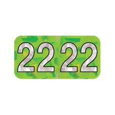 22-HLYM | 2022 Lime Holographic Year Labels Size 3/4H x 1-1/2W Laminated 500/Box
