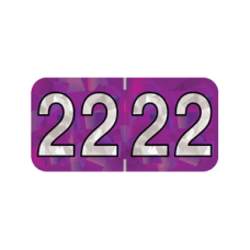 22-HPYM | 2022 Purple Holographic Year Labels Size 3/4H x 1-1/2W Laminated 500/Box