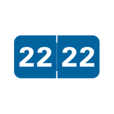 22-TB34 | Blue 22 Tabbies Year Labels 70200 Size 3/4H x 1-1/2W Laminated 500/Box
