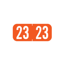 23-1287OR | Orange 23 Tab Products Year Labels 1287 Size 1/2H x 1-1/8W Vinyl 500/Box