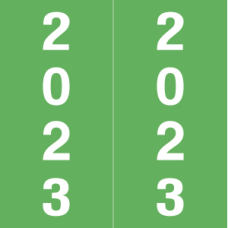 23-AFM178 | Lt Green 23 IFC Year Labels Size 1-7/8H x 1-7/8W Laminated 500/Box