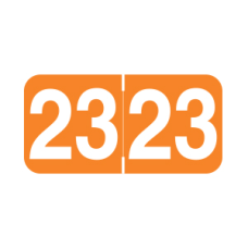 23-AM34 | Orange 23 Ames Color File Year Labels Size 3/4H x 1-1/2W Laminated  500/Box
