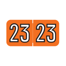 23-BA34 | Orange/Black 2023 Barkley Year Labels  Size 3/4H x 1-1/2W Laminated 500/Box