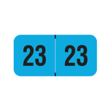 23-PMAB | Fluorescent Blue 23 PMA Year Labels Size 3/4H x 1-1/2W Laminated 500/Box