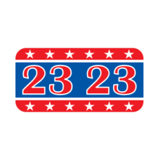 23-GBAY | Red, White and Blue 2023 Labels Patriot Size 3/4H x 1-1/2W Laminated 500/Box