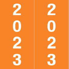 23-IM178 | Orange 23 IFC Year Labels CL7100 Size 1-7/8H x 1-7/8W Laminated 500/Box
