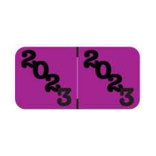 23-JT34 | Purple/Black 23 Jeter Year Labels Size 3/4H x 1-1/2W Laminated 500/Box