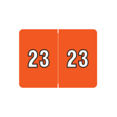 23-L8800 | Orange 23 Datafile Year Labels L8800 Size 15/16H x 1-1/4W Laminated 500/Box