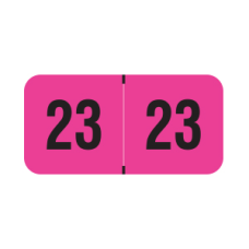 23-PMAP | Fluorescent Pink 23 PMA Year Labels Size 3/4H x 1-1/2W Laminated 500/Box