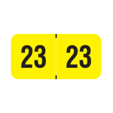 23-PMAY | Fluorescent Yellow 23 PMA Year Labels Size 3/4H x 1-1/2W Laminated 500/Box